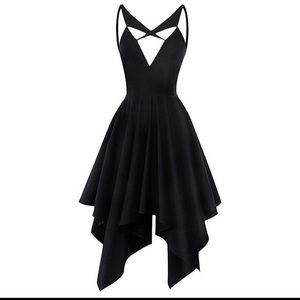 ❌SOLD❌Asymmetrical black dress